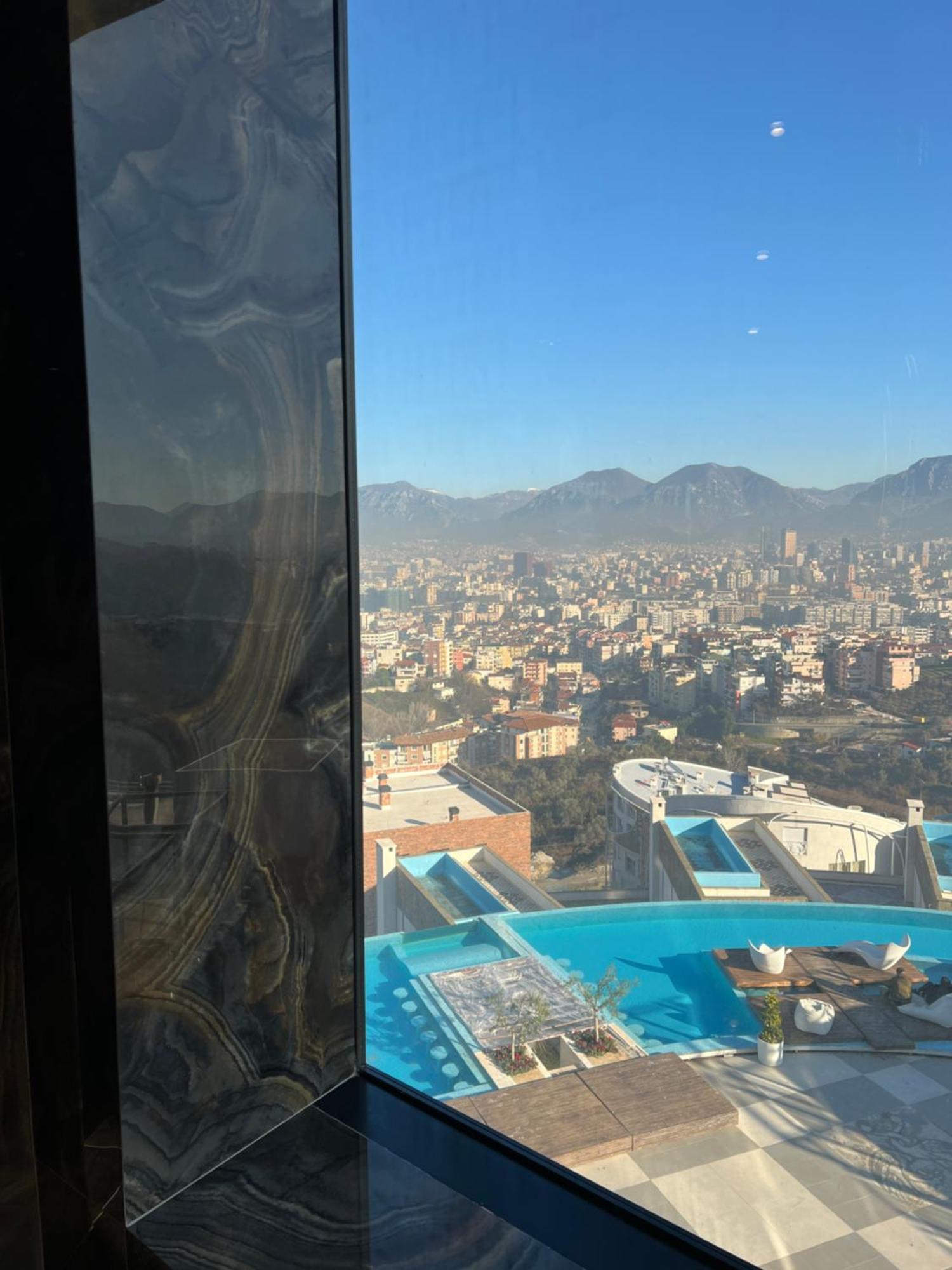 Arka Art Hotel Tirana Exteriör bild View of the city from the hotel
